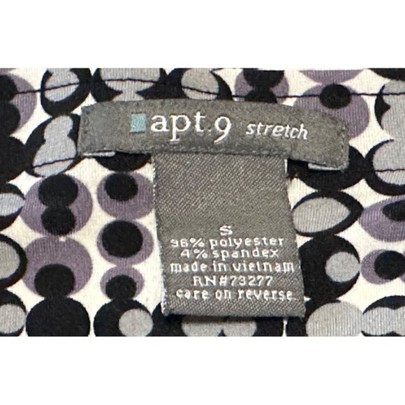 APT. 9 Flare Mid-Rise Midi Skirt Gray Black Geometric Poly Blend Women's Size S - Picture 5 of 11